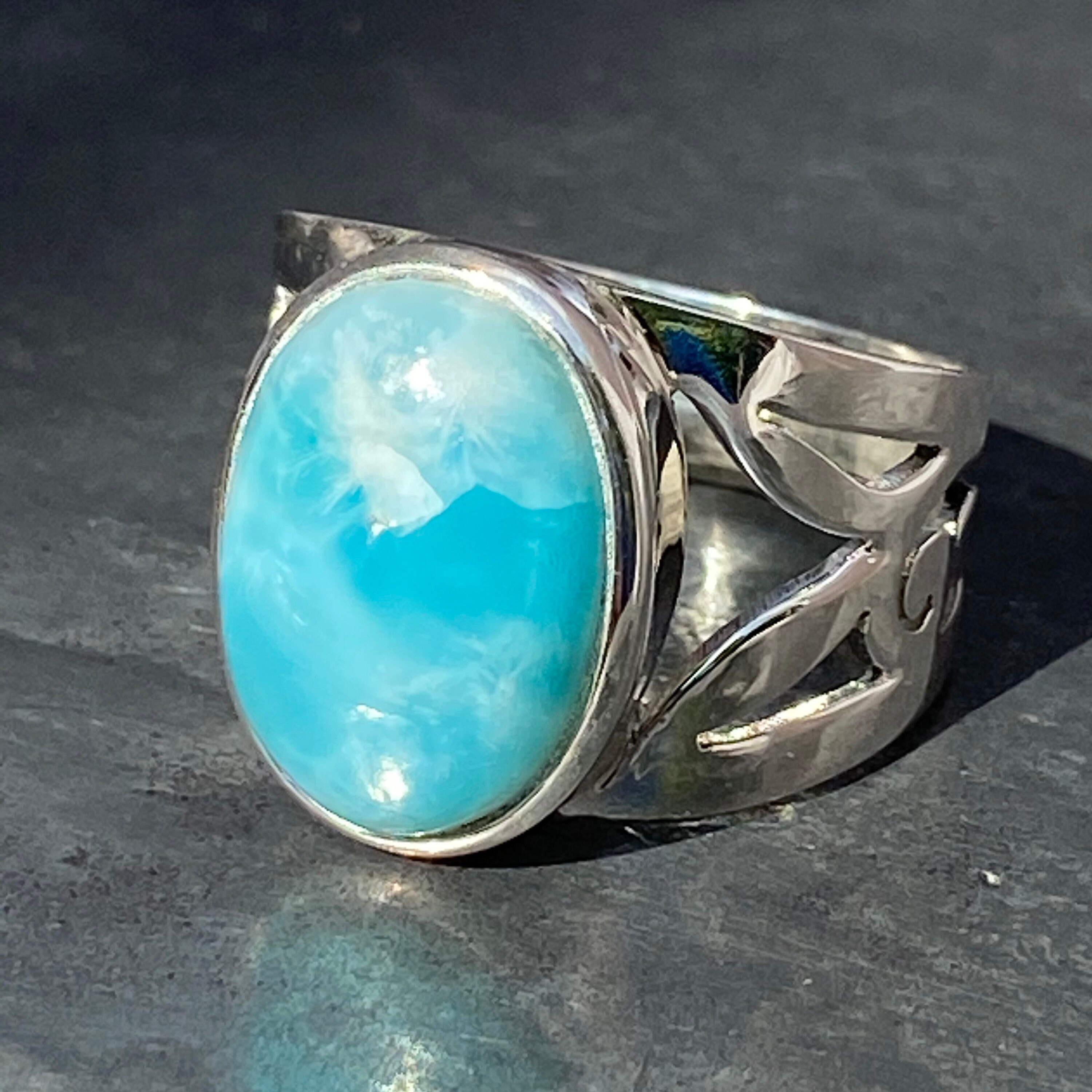 Larimar ring filigree larimar ring O / 7 / 55 Etsy