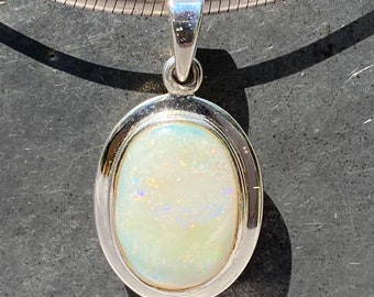 Opal pendant - white opal pendant - Australian opal pendant