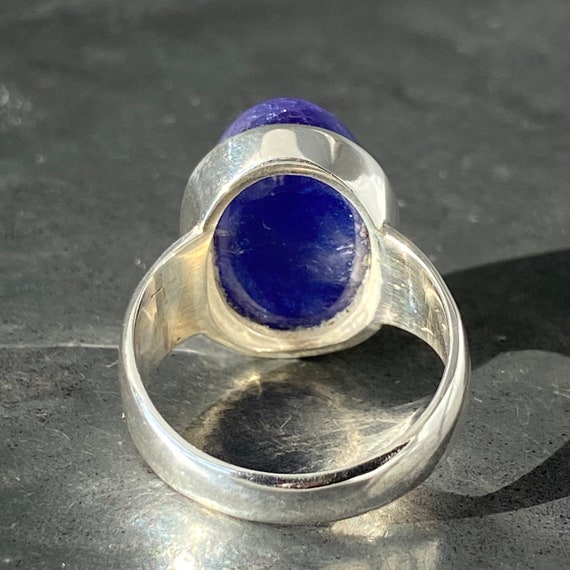 Tanzanite Ring - Cabochon Tanzanite Ring - Size U.K.- Q 1/2