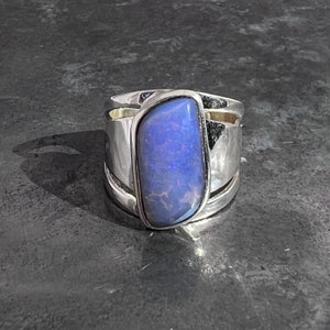 Opal - opal ring - boulder opal ring - silver  opal ring - chunky opal ring size U.K. - Q 1/2, US - 8 1/2, EU - 58