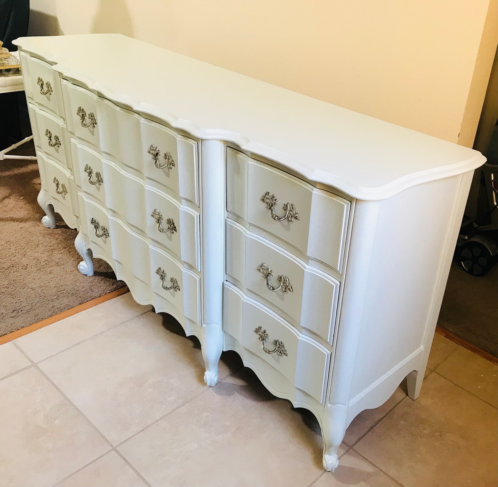 Custom French Provincial Bedroom Suite 9 Drawer Dresser & Mirror GREAT ...