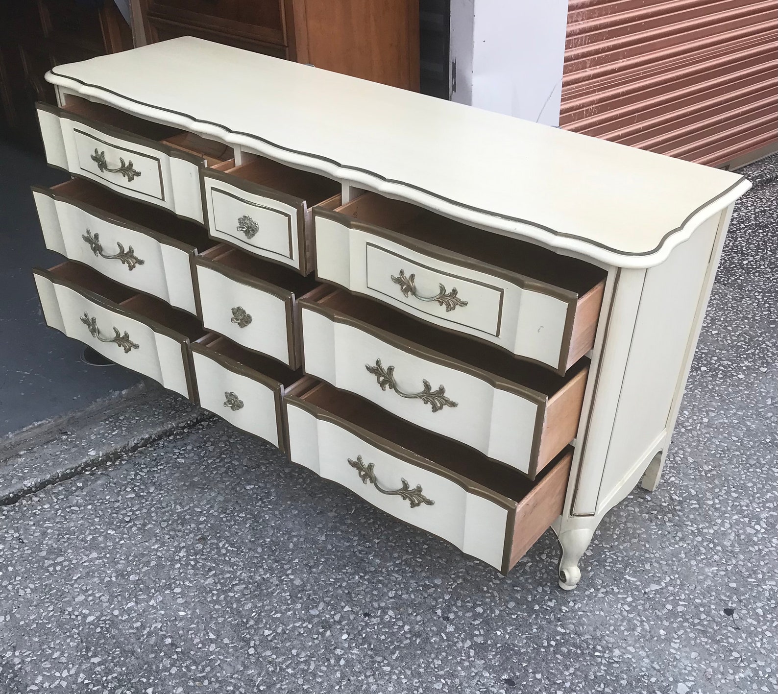 Thomasville French Provincial 9 drawer dresser Original Paint Etsy