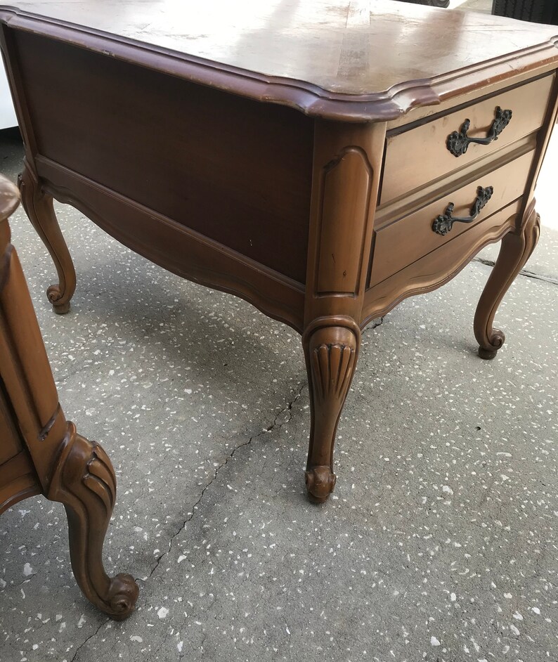 Bassett French Provincial End Tables Vintage Etsy