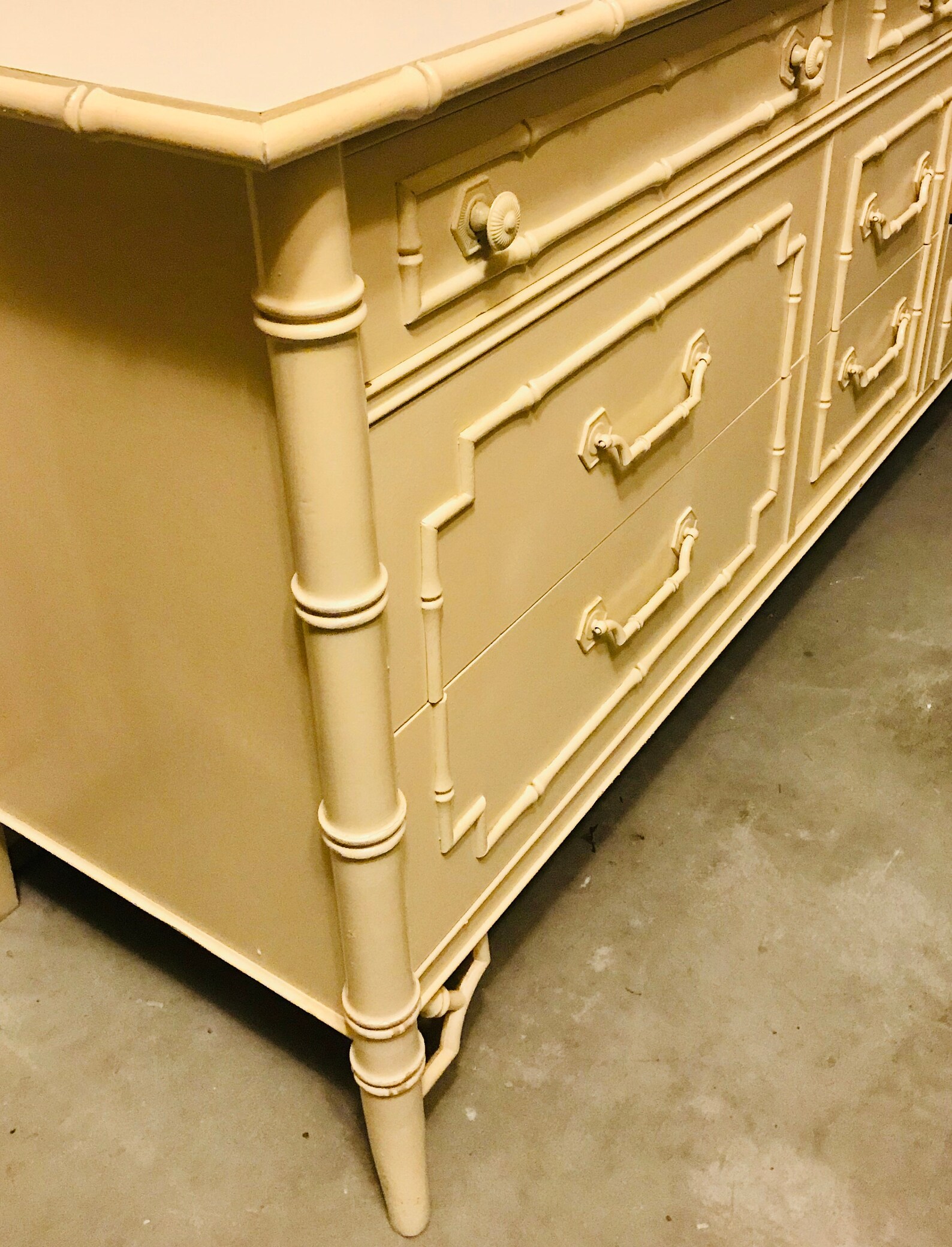 Thomasville Faux Bamboo 9 Drawer Dresser Vintage Hollywood Etsy