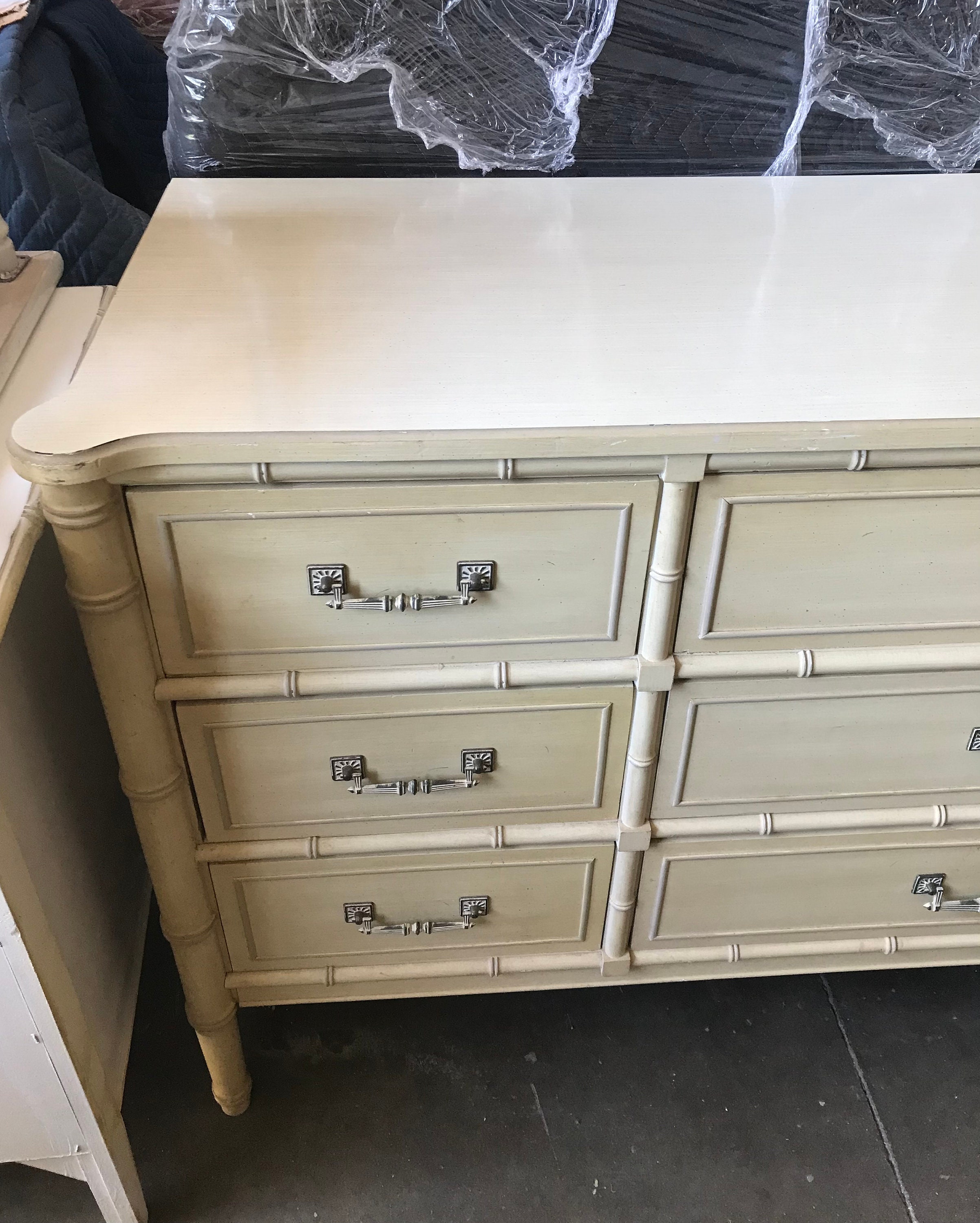 Henry Link Bali 9 Drawer Dresser Hollywood Regency Faux Bamboo Dresser ...