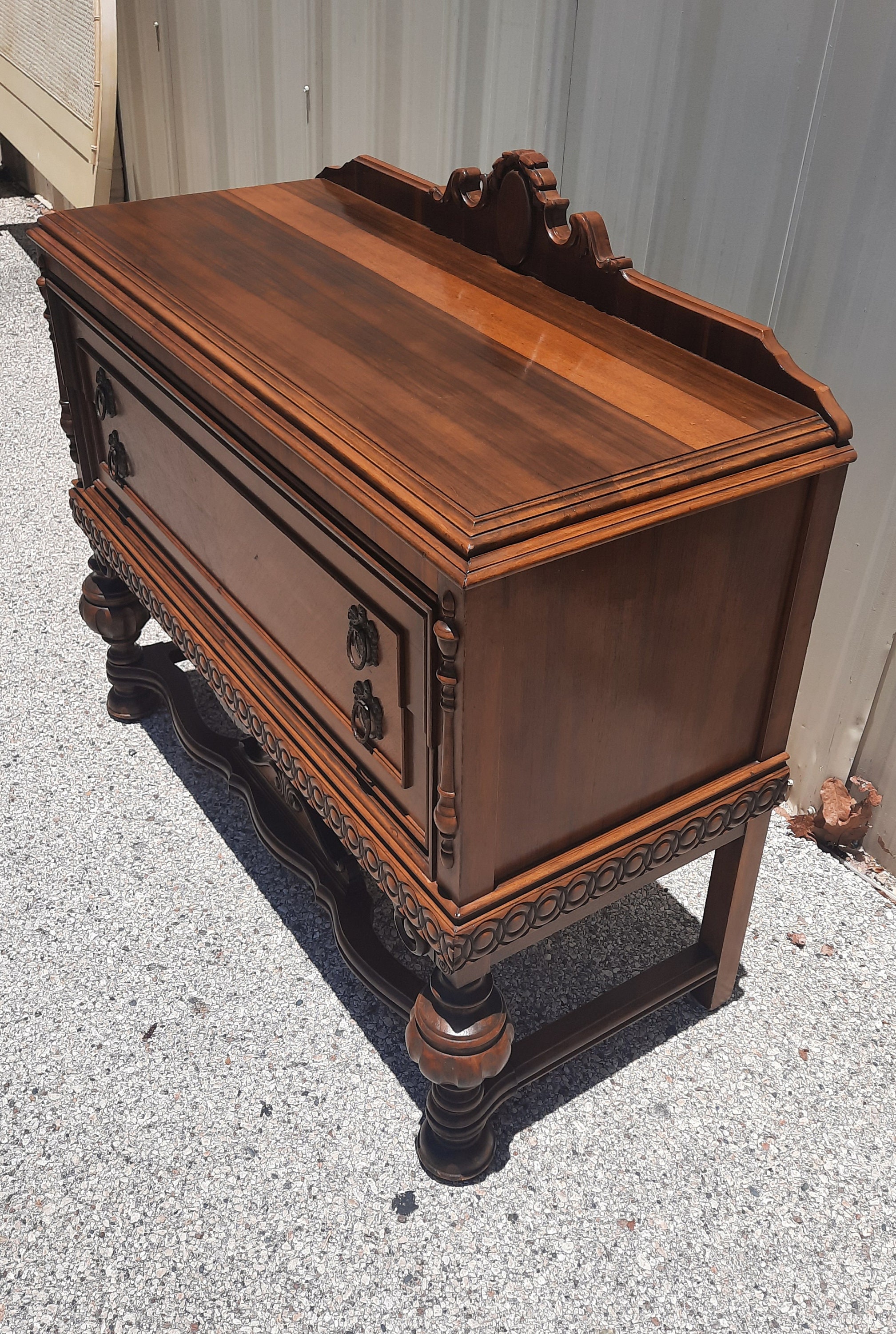 1930s Jacobean Dining Room Set 9 Pieces China Table Chairs