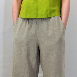 Natural linen pants MIA, pants for women, linen culottes for women, wide linen pants, flax pants