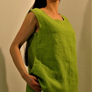 Ready to ship!! Linen top NADA, green summer linen top for women, natural clothing,  linen blouse, size M