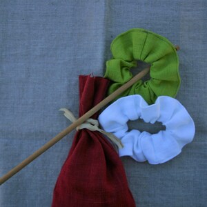 Haargummi aus Leinen, elastisches Haarband aus Leinen mit Geschenkbeutel, Haarschmuck, mehr Farbe