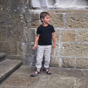 Natural clothing for kids, linen pants for kids with pockets, elastic waist, linen clothing for kids