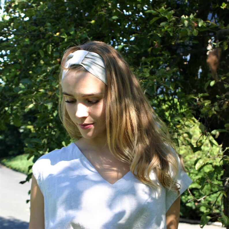 Set of Two Linen Hair Bands Fashion Hair Accessory Fitness Etsy