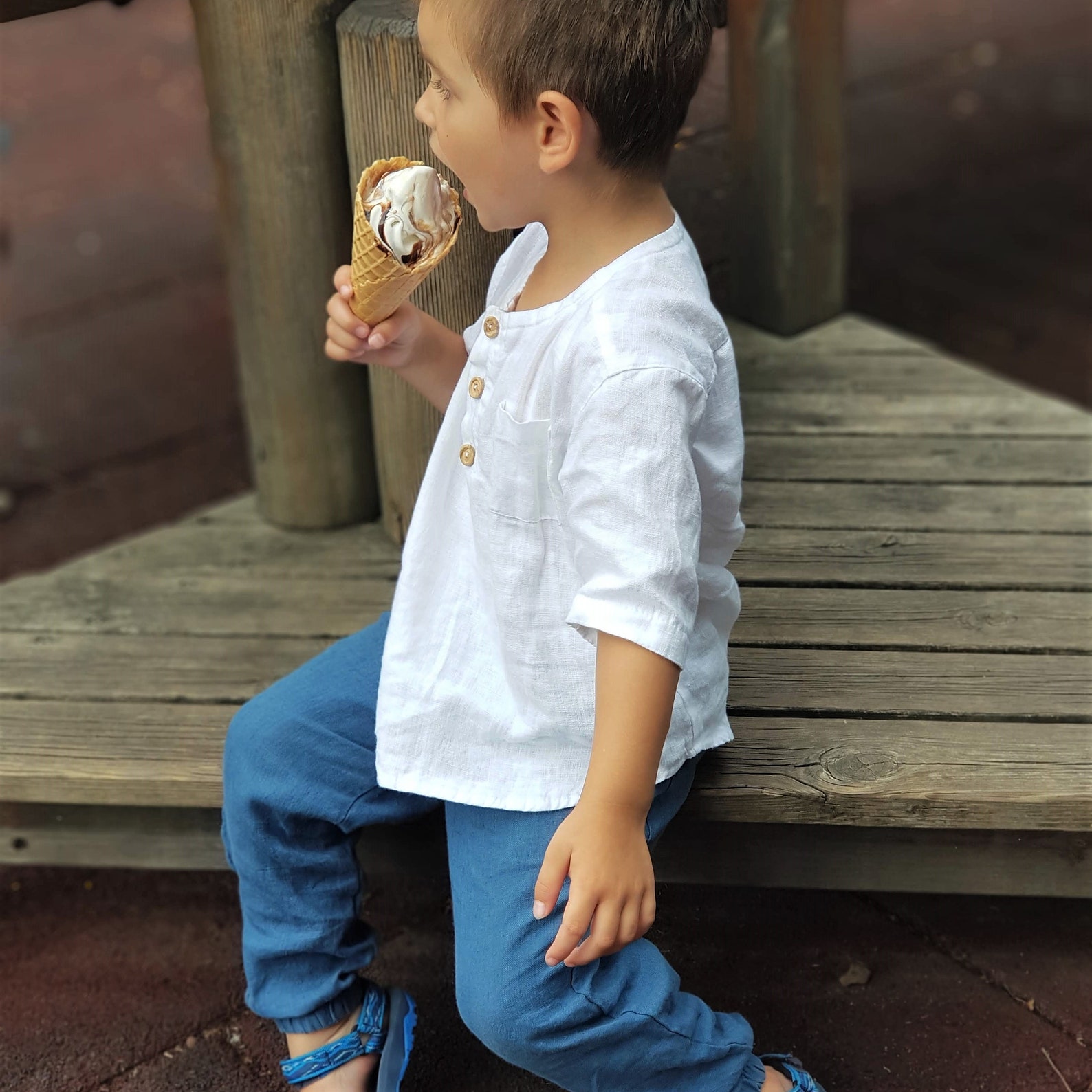 Kids' Linen Shirt HIBISCUS main image 0