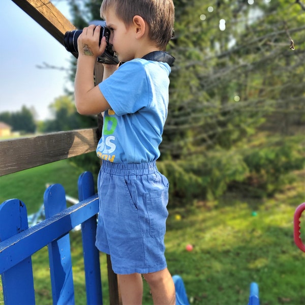 Un ensemble de deux shorts en lin pour enfants, short en lin, plus de couleurs