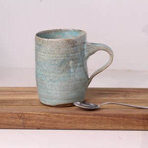 two turquoise ceramic handmade mug image 4