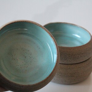 gray clay bowls turquoise inside image 5