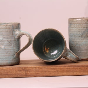 two turquoise ceramic handmade mug image 3