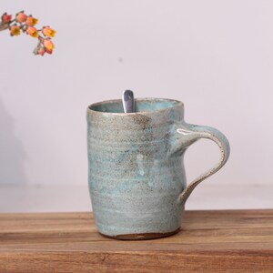 two turquoise ceramic handmade mug image 5