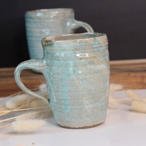 two turquoise ceramic handmade mug image 7