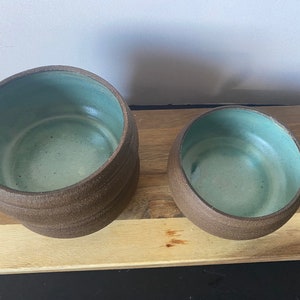 gray clay bowls turquoise inside image 9