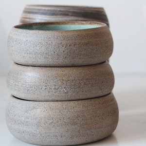 gray clay bowls turquoise inside image 1