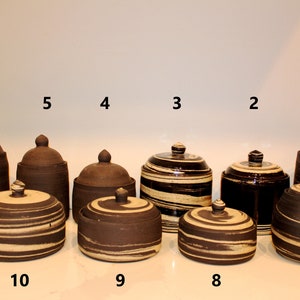 Handmade Black & White Ceramic Canister Sets for Kitchen, Storage Minimalist Naked Clay Lidded Jars for Sugar, Honey. Functional Storage Jar