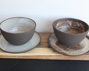 Ceramic set.  medium plate and soup bowl