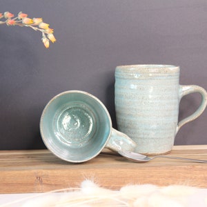 two turquoise ceramic handmade mug image 6