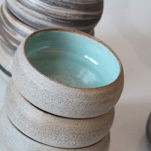 gray clay bowls turquoise inside image 2