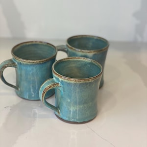 turquoise ceramic handmade  mug
