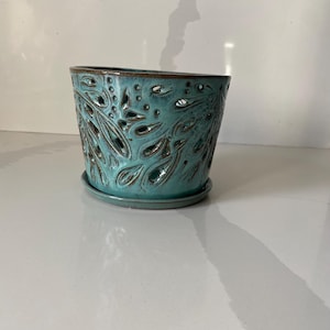 Orchid Pot With Holes, Ceramic Orchid Planter with a suitable saucer pottery