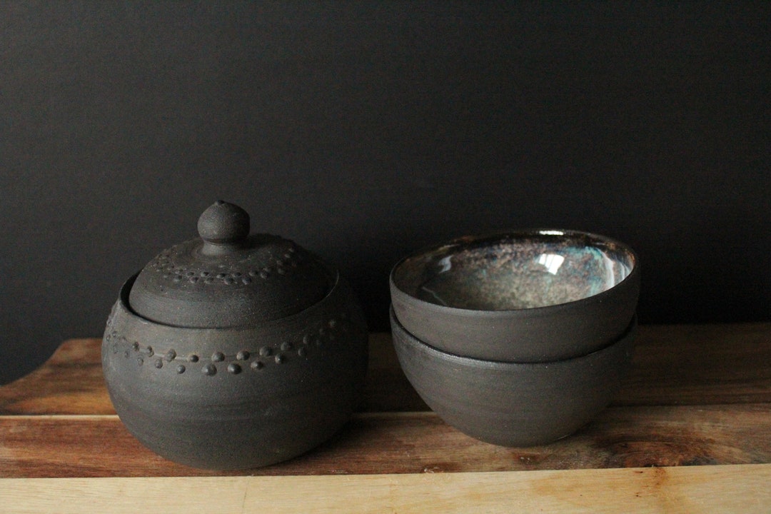 Black Ceramic Jar With Lid. Storage Jar Kitchen Organizer Food Etsy