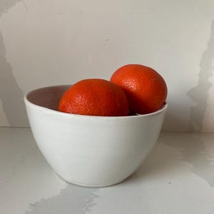 Medium  white ceramic handmade bowl. big salad ceramic bowl