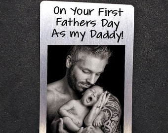 1st Fathers Day Daddy Gift Fathers Day Personalised Wallet Card Special Birthday Gift