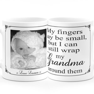 Personalised My Fingers May Be Small Photo Mug Mum Grandma Nanny Nanna Mothers Day Nan Gift Present
