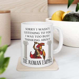 Caneca do Império Romano Pensando no Império Romano Caneca engraçada presente para ele História Roma Antiga