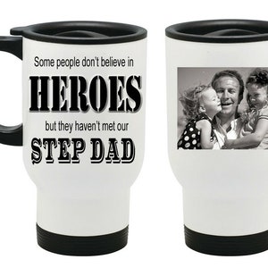 Personalised Heroes PHOTO Travel Thermal Mug Dad Grandad Fathers Day Christmas Gift image 2