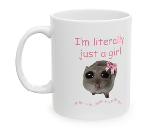 Tazza con meme di criceto triste: tazza da caffè personalizzata, regalo virale divertente