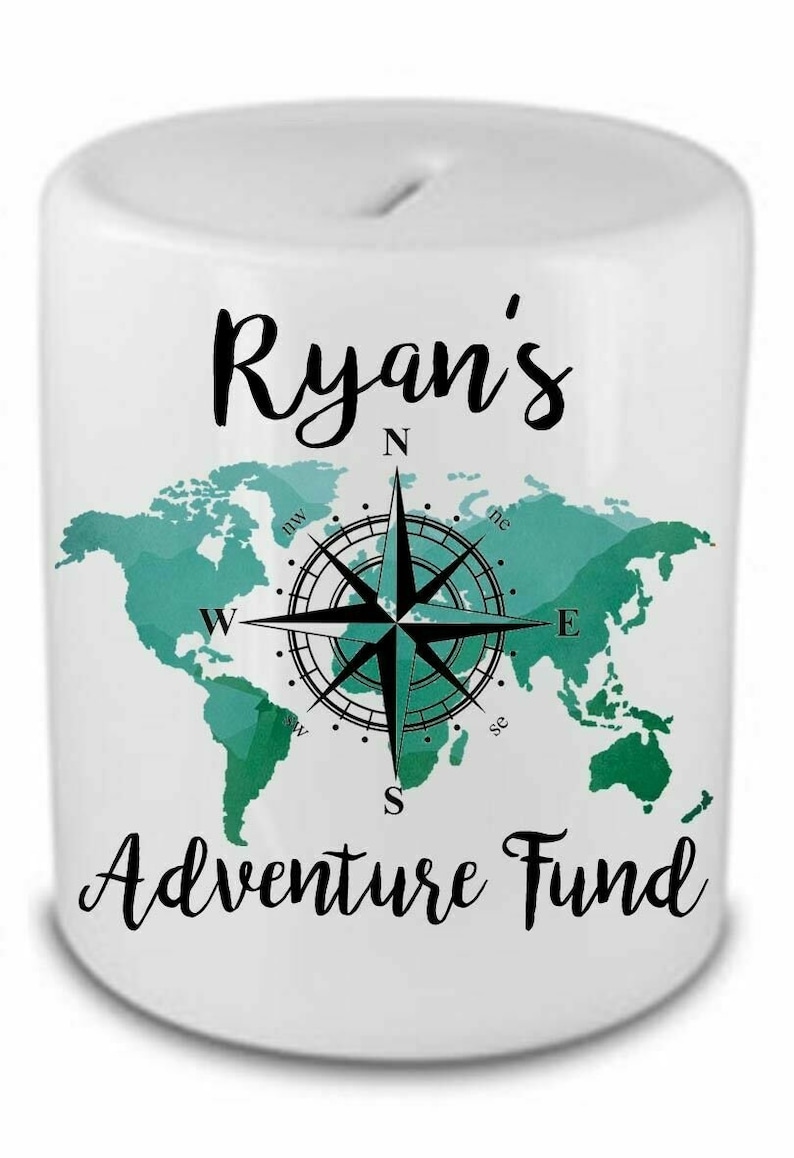 Personalised Adventure Fund Savings Bank Money Box Gift Etsy Personalised Adventure Fund Savings Bank Money Box Gift Etsy