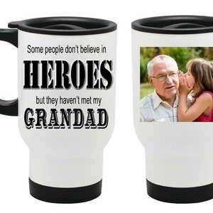 Personalised Heroes PHOTO Travel Thermal Mug Dad Grandad Fathers Day Christmas Gift image 3