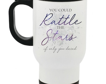 Taza de viaje inspirada en Trono de Cristal: ¡Revuela las estrellas! Regalo para amantes de los libros.