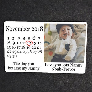 Jour personnalisé vous êtes devenu ma photo aluminium métal portefeuille carte maman nounou nana papa grand-père fête des mères cadeau cadeau de Noël