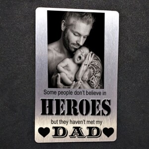Cartão de carteira personalizado Hero Daddy Gift Dia dos Pais Natal Aniversário