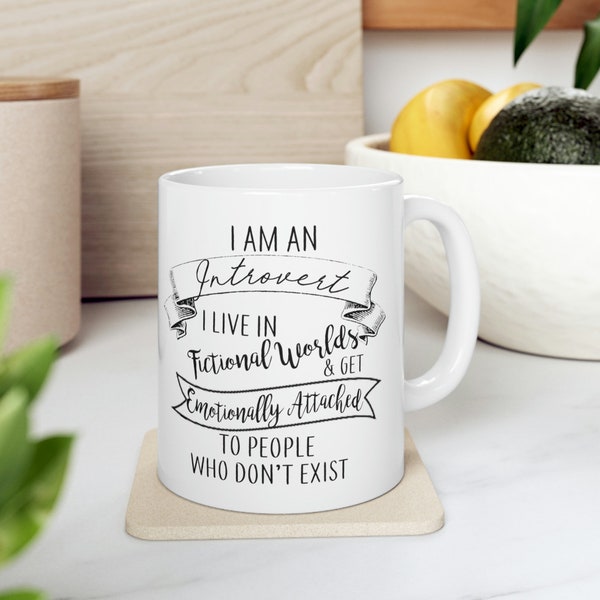 Bookish Mug Introvert Fictional Worlds Emotionally Attached Fiction Thrones Rhysand Bookish Gift Fandom