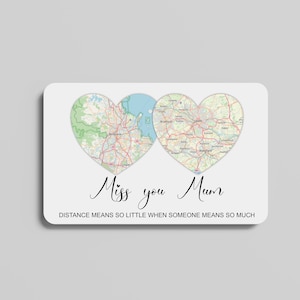 Miss You Mum Mothers Day Gift Gepersonaliseerde Wallet Card Afstand betekent zo weinig dubbele kaart
