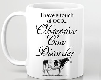 OCD Obsessive Cow Disorder Funny Mug Birthday Gift Christmas Present Farm