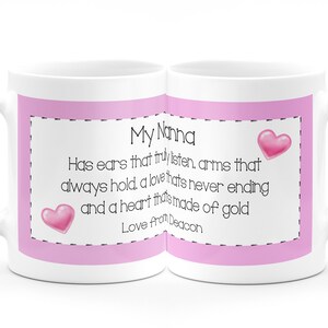 Personalised Mothers Day Mug Ears that Truly Listen Love Special Mum Grandma Nanny Nanna Nan Gift Present Gift from Kids Christmas