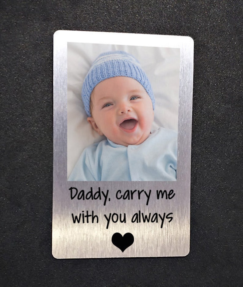 Daddy Gift Fathers Day Personalised Wallet Card Son Special Birthday Gift Carry Me With You Always image 1