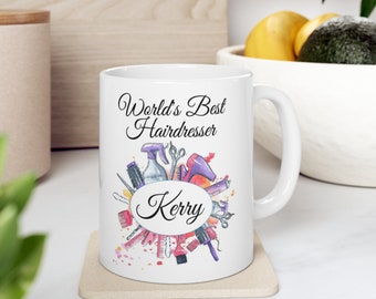 Hairdresser Mug Personalised World's Best Christmas Gift for Her Hairstylist Hair cut