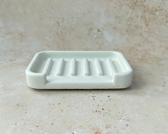 Rectangular Concrete Soap Dish | Minimalist Bathroom decor | Concrete Sponge holder | Draining soap holder