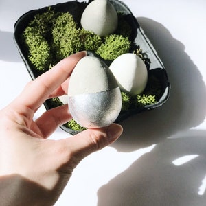 Concrete Easter eggs // Easter table decorations // Eggs for DIY // Easter gifts // Modern Easter decor // Set of 3 image 9